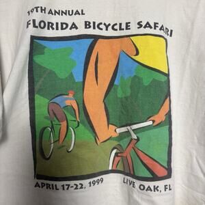 Vintage 1999 Florida Bicycle Safari Shirt Sleeve Shirtlive Oak 19th Annual XL